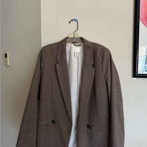 H&M Brown Blazer Oversized Double-Breasted
